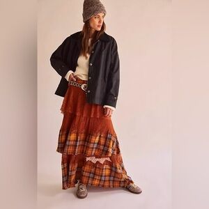 New Free People Country Fair Lace Maxi Skirt Size 6